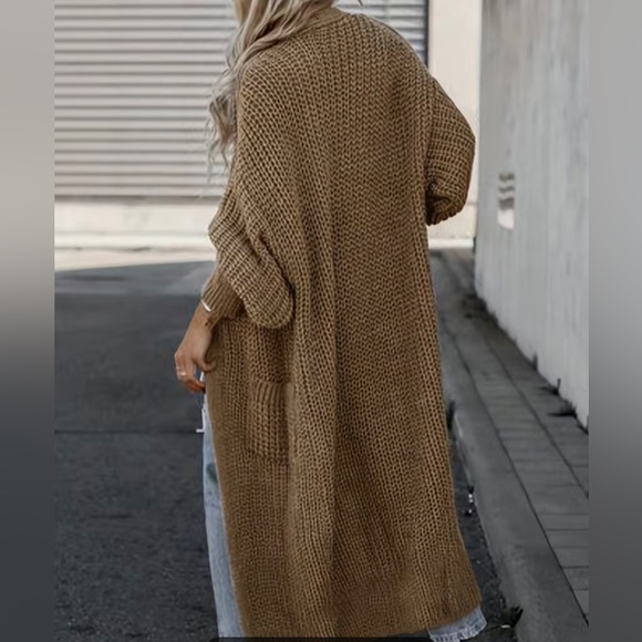 ⚜️New Temu Long Open Cardigan Sweater With Pockets⚜️ - Picture 4 of 6